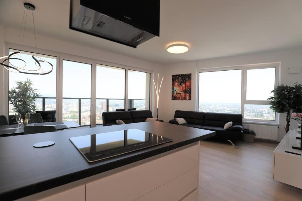City view from 30. floor, parking price included