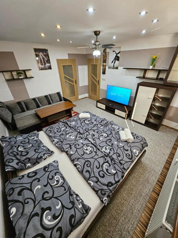 Apartmán WOLF luxusné ubytovanie z výhľadom v Považskej Bystrici Tichá lokalita Bezproblemové parkovanie Všetko na blizku Vhodne pre pracovne cesty aj turistiku Plne vybavena kuchyňa